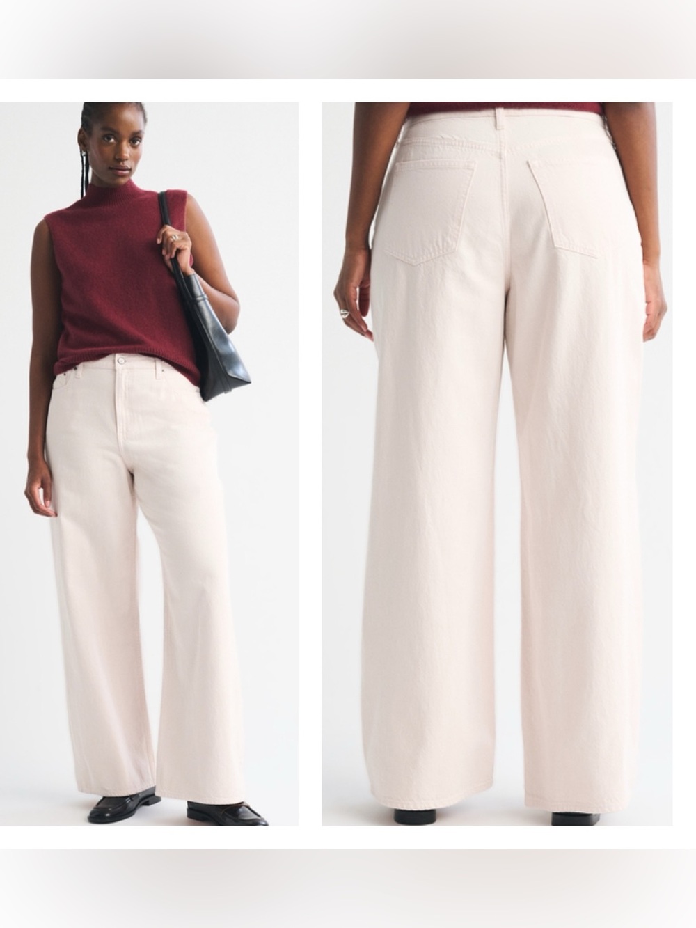 ABERCROMBIE & FITCH The 90s Relaxed High Rise Wide Leg Plus Jean Preppy 37 (24s)